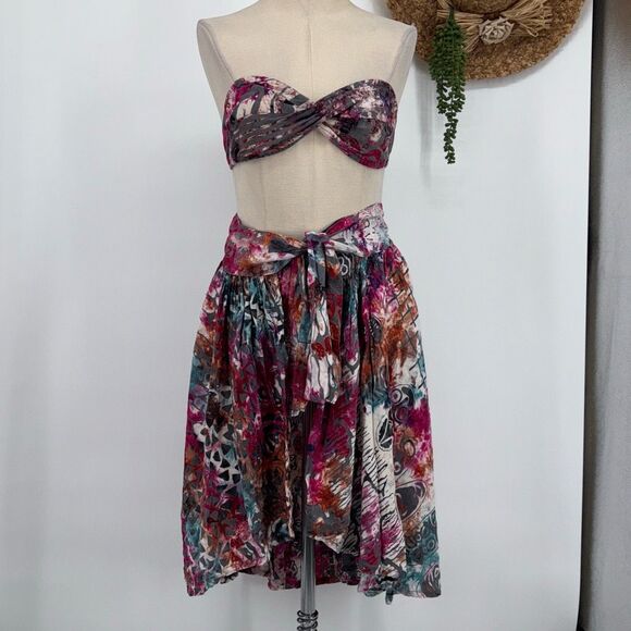 Vintage 3-Piece Dalila Indonesian Skirt & Bikini‎ Set Beachwear Hippy Boho Small - Picture 3 of 15